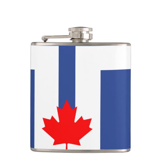 Patriottische fles met vlag van Toronto, Canada Heupfles (Voorkant)