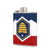 Patriottische fles met vlag van Utah, VS Heupfles (Links)