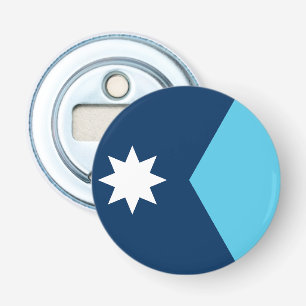 Patriottische flesopener met de vlag van Minnesota Button Flesopener