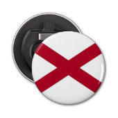 Patriottische flesopener met vlag van Alabama Button Flesopener (Voorkant)