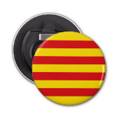 Patriottische flesopener met vlag van Catalonië Button Flesopener (Voorkant)