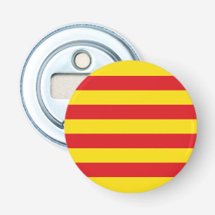 Patriottische flesopener met vlag van Catalonië Button Flesopener