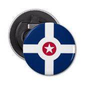 Patriottische flesopener met vlag van Indianapolis Button Flesopener (Voorkant)