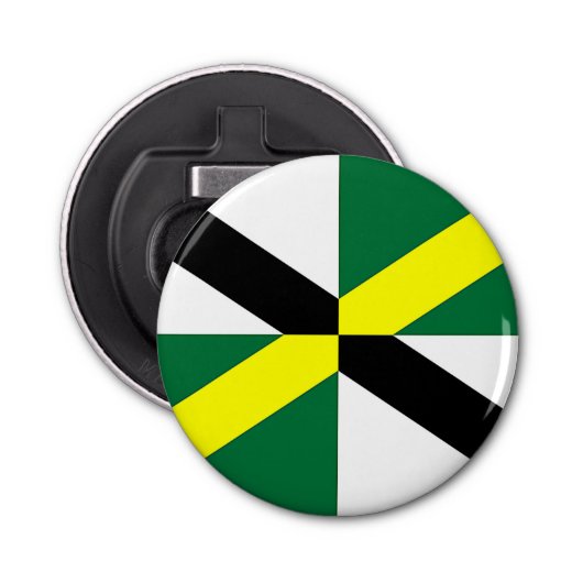 Patriottische flesopener met vlag van Monterey Button Flesopener (Voorkant)