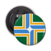 Patriottische flesopener met vlag van Portland Button Flesopener (Voorkant)