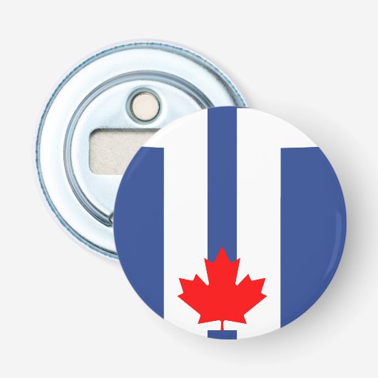 Patriottische flesopener met vlag van Toronto Button Flesopener (Voorkant)