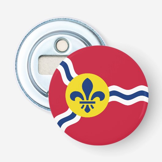 Patriottische flesopener, Vlag van St. Louis Button Flesopener (Voorkant)
