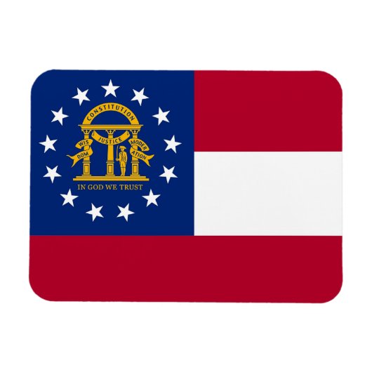 Patriottische flexibele magneet met Georgia vlag (Horizontaal)