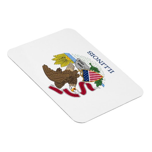 Patriottische flexibele magneet met Illinois flag (Rechterzijde)