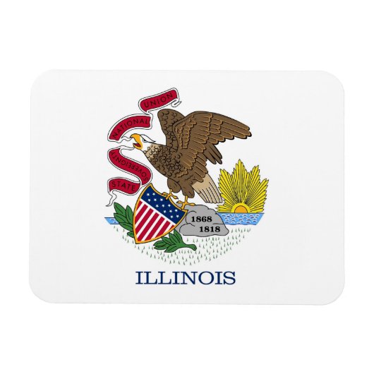 Patriottische flexibele magneet met Illinois flag (Horizontaal)