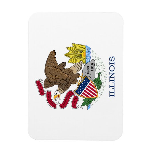 Patriottische flexibele magneet met Illinois flag (Verticaal)