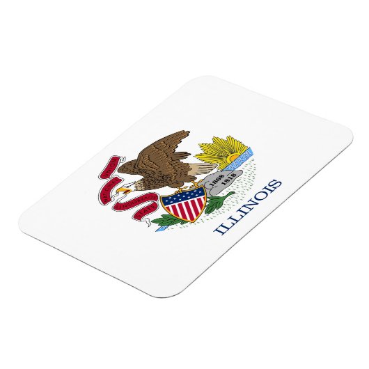 Patriottische flexibele magneet met Illinois flag (Linkerzijde)