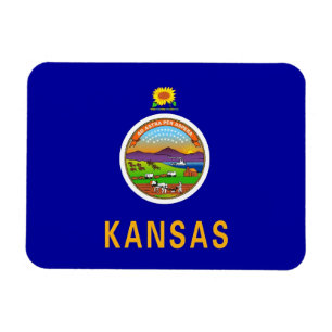 Patriottische flexibele magneet met Kansas vlag