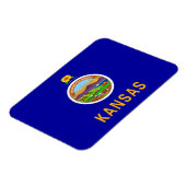 Patriottische flexibele magneet met Kansas vlag (Linkerzijde)