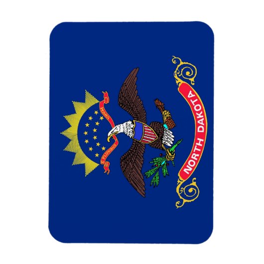 Patriottische flexibele magneet met North Dakota v (Verticaal)