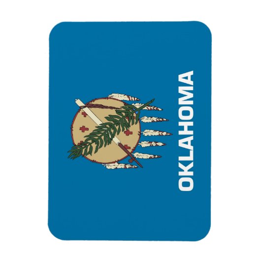 Patriottische flexibele magneet met Oklahoma vlag (Verticaal)