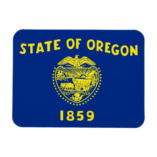 Patriottische flexibele magneet met Oregon vlag (Horizontaal)