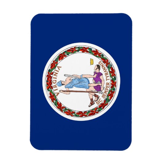 Patriottische flexibele magneet met Virginia State (Verticaal)