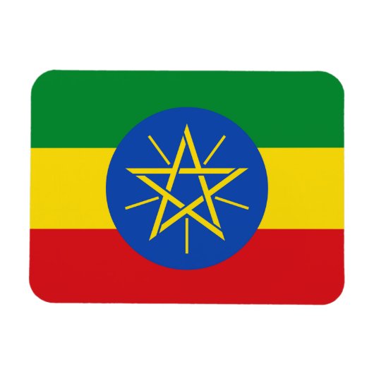 Patriottische flexibele magneet met vlag van Ethio (Horizontaal)