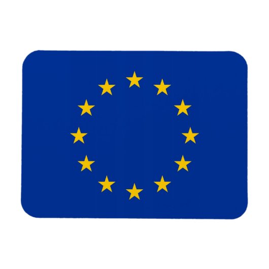Patriottische flexibele magneet met vlag van Europ (Horizontaal)