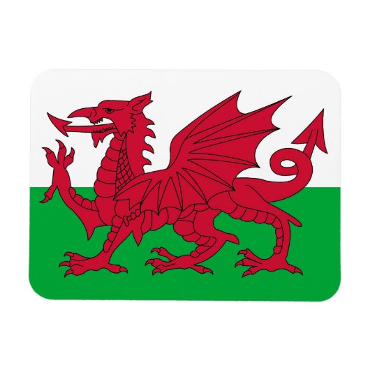Patriottische flexibele magneet met vlag van Wales (Horizontaal)