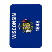 Patriottische flexibele magneet, staatsvlag van Wi Magneet (Verticaal)