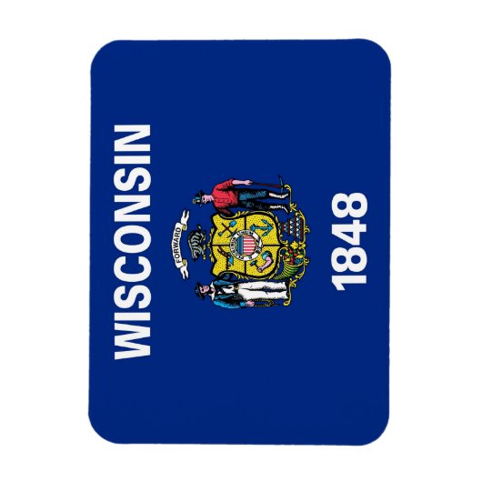 Patriottische flexibele magneet, staatsvlag van Wi Magneet (Verticaal)