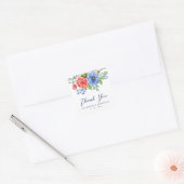 Patriottische Floral Red White Blue Weddenschap Be Vierkante Sticker (Envelop)