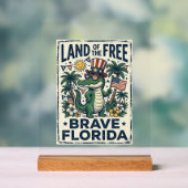 Patriottische Florida-alligator 4 juli Acryl Bord (Neutraal)