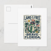 Patriottische Florida-alligator 4 juli Briefkaart (Voorkant / Achterkant)