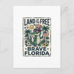 Patriottische Florida-alligator 4 juli Briefkaart