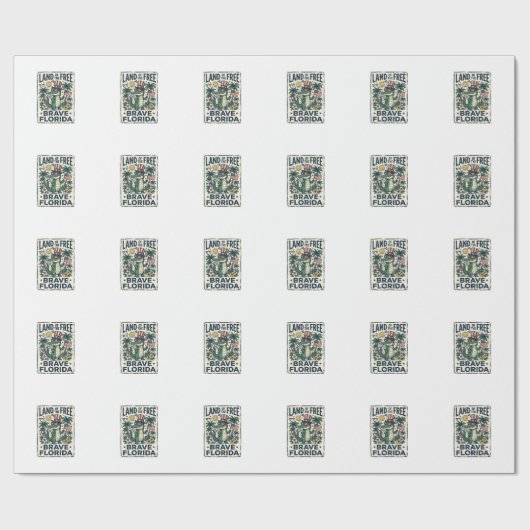 Patriottische Florida-alligator 4 juli Cadeaupapier (Vlak)