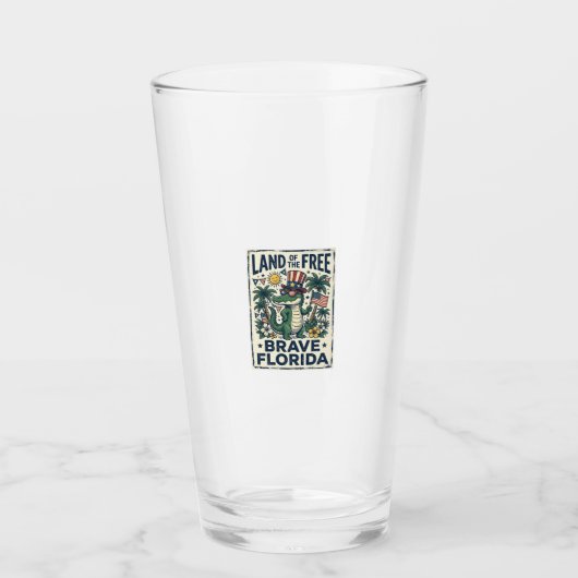 Patriottische Florida-alligator 4 juli Glas (Voorkant)