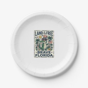 Patriottische Florida-alligator 4 juli Papieren Bordje