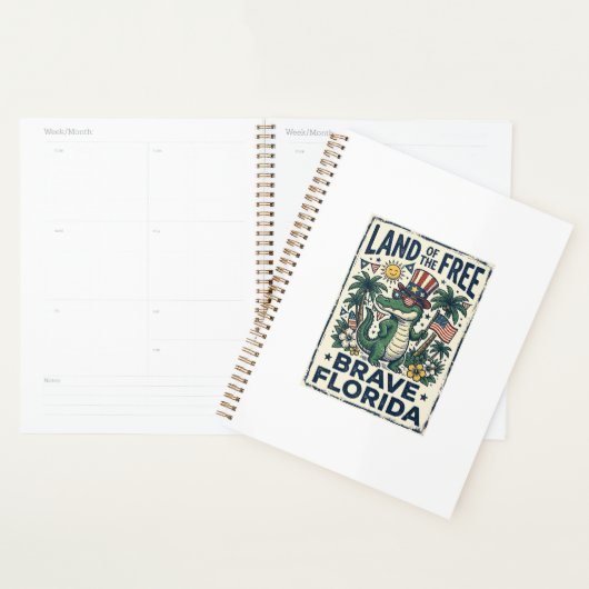 Patriottische Florida-alligator 4 juli Planner (Display)
