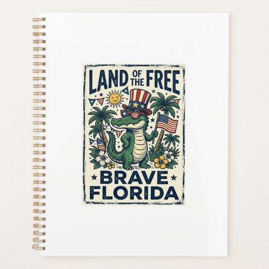 Patriottische Florida-alligator 4 juli Planner (Voorkant)