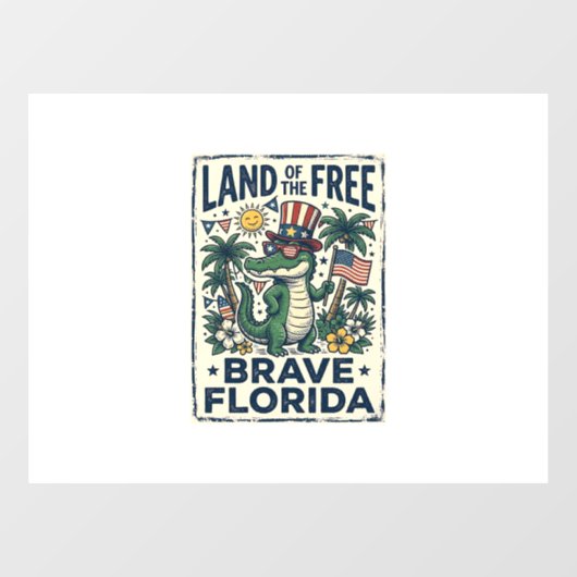 Patriottische Florida-alligator 4 juli Raamsticker (Vel)
