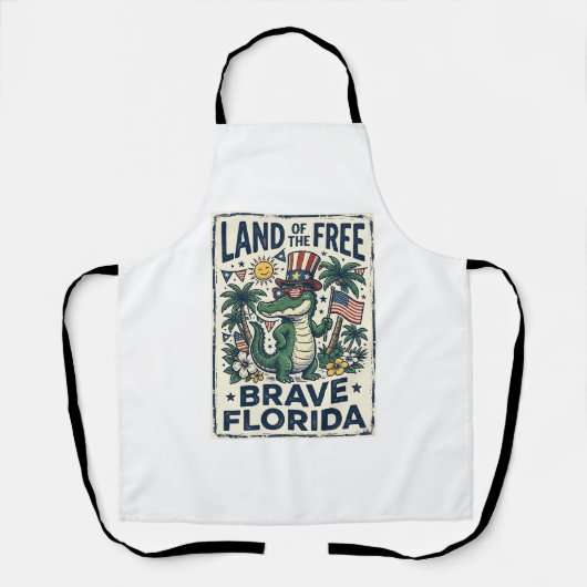 Patriottische Florida-alligator 4 juli Schort (Voorkant)