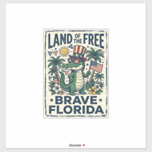 Patriottische Florida-alligator 4 juli Sticker