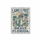 Patriottische Florida-alligator 4 juli Sticker (Voorkant)