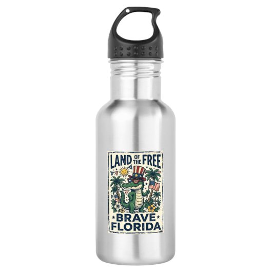 Patriottische Florida-alligator 4 juli Waterfles (Voorkant)