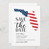 Patriottische Florida bestemming bruiloft Save The Date (Voorkant / Achterkant)