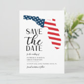 Patriottische Florida Bestemming Trouwen Save The Date (Staand voorkant)