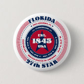 Patriottische Florida Cirkel met State Details Ronde Button 5,7 Cm (Voorkant)