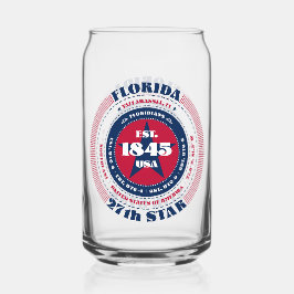 Patriottische Florida Typography Drinkware Set Blikvorm Glas
