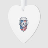 Patriottische Fluffy Hond Vector Illustratie_1 Ornament (voorkant)