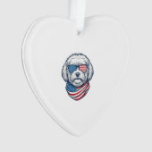 Patriottische Fluffy Hond Vector Illustratie_1 Ornament (voorkant)