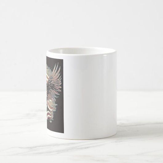 Patriottische Flying Bald Eagle USA Flag Coffee Mo Koffiemok (Center)