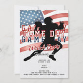 Patriottische Football W Game Day Watchparty Kaart (Voorkant)