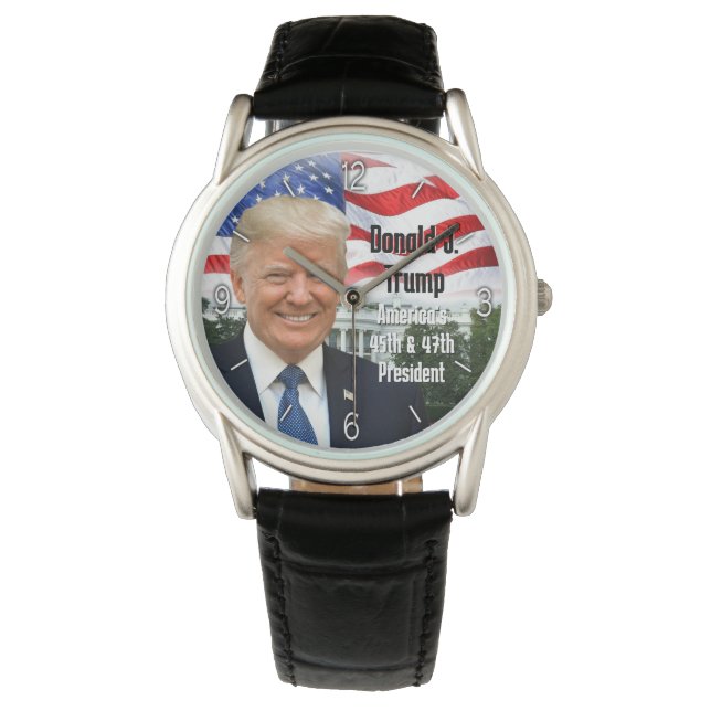 Patriottische foto 47e President Donald Trump 2024 Horloge (Voorkant)